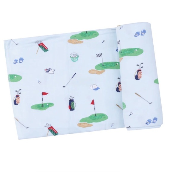 Angel Dear Baby Bamboo Swaddle Golf Things Blue - Picture 1 of 3